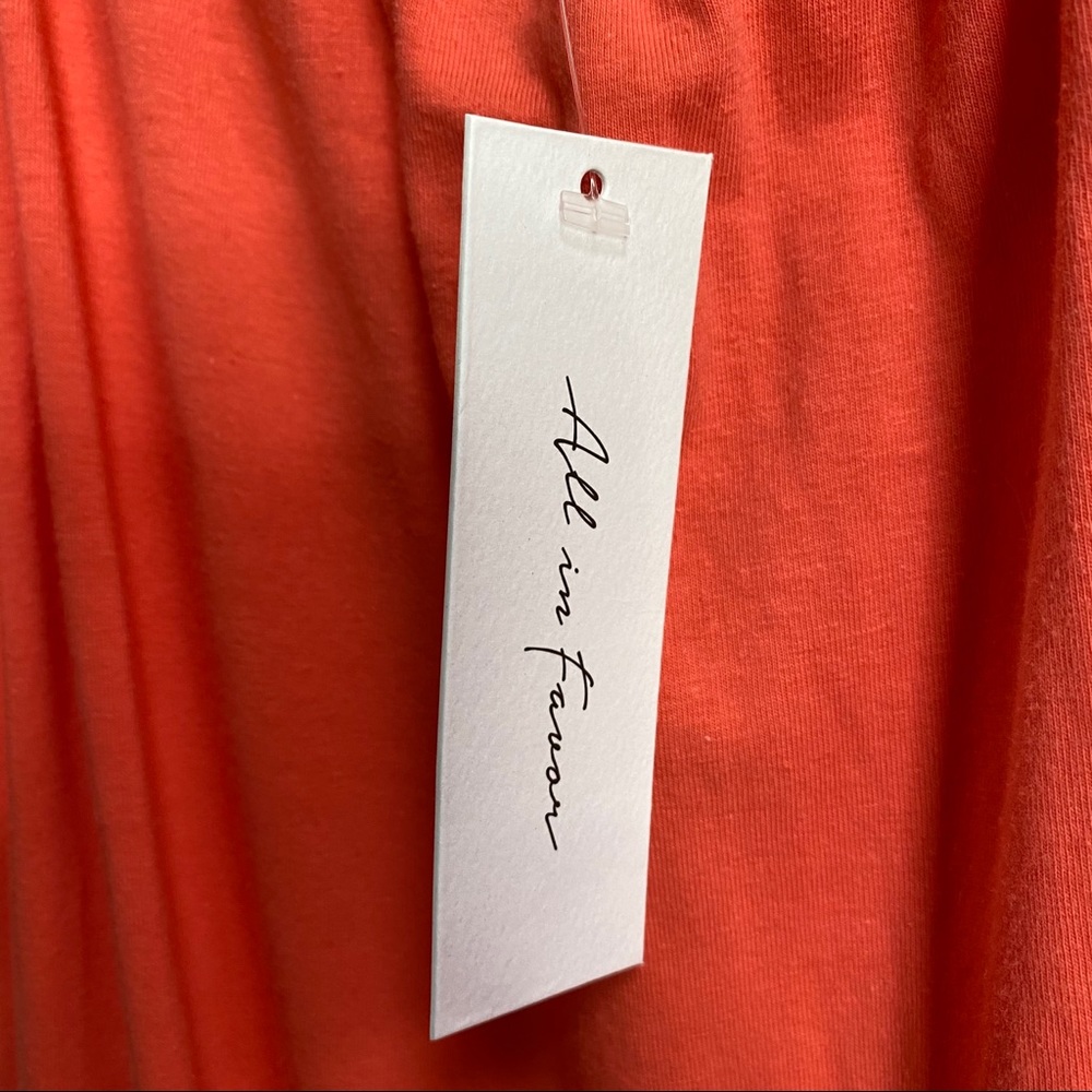 All In Favor Coral Tiered Jersey Tank Midi Dress - Picture 16 of 16